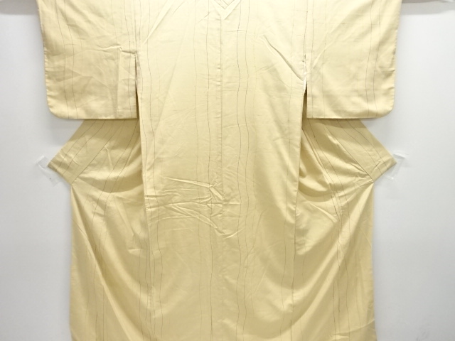 JAPANESE KIMONO / ANTIQUE KIMONO / SILK / TSUMUGI / WOVEN STRIPE